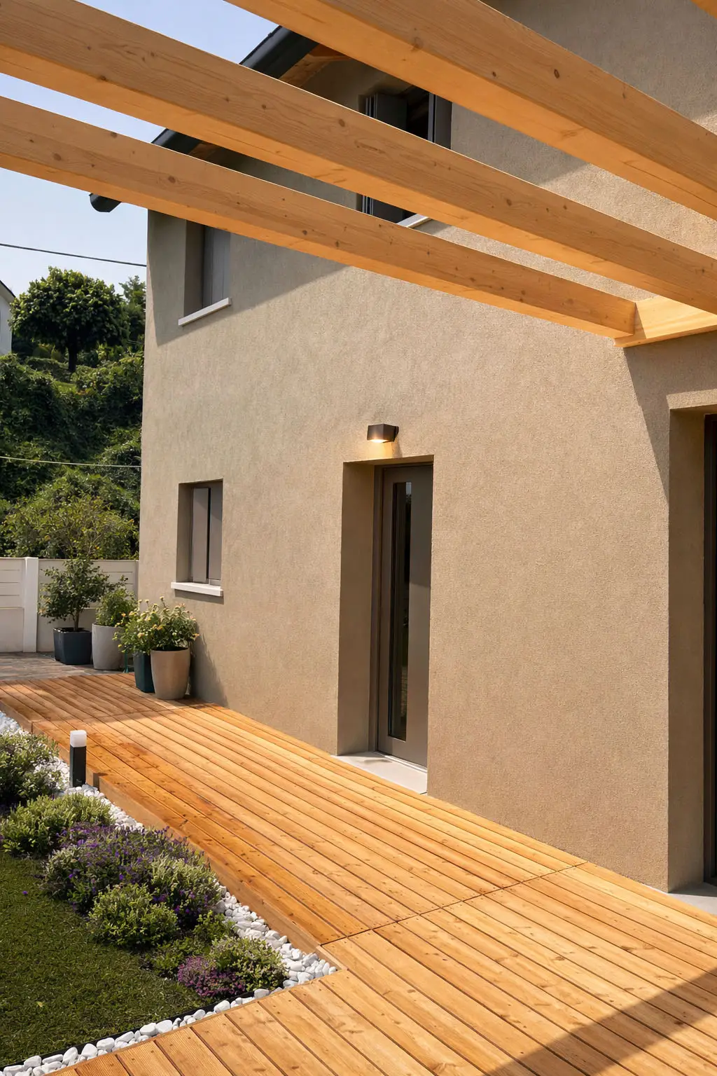 Venetian wood house exterior detail