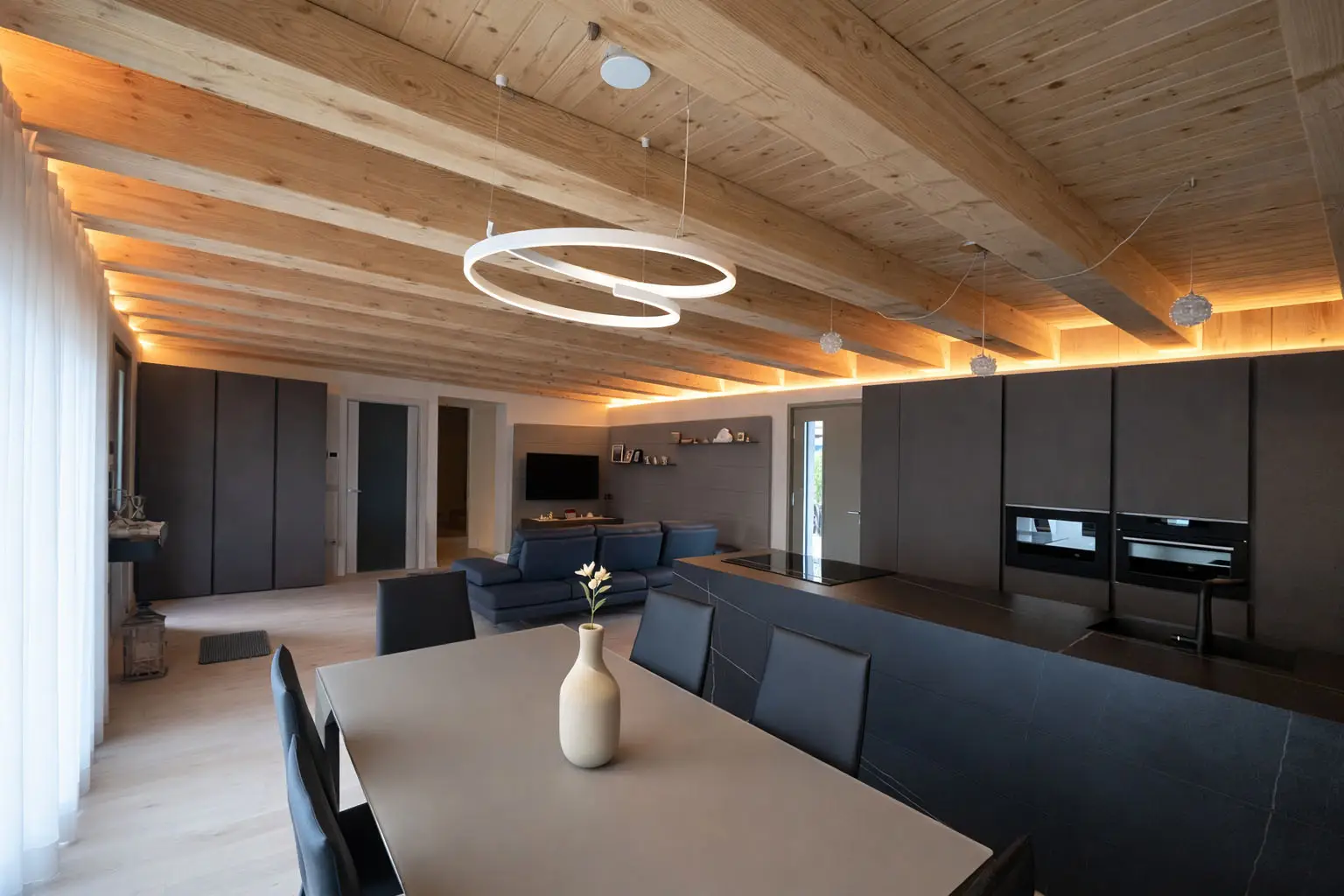 Wooden house interior