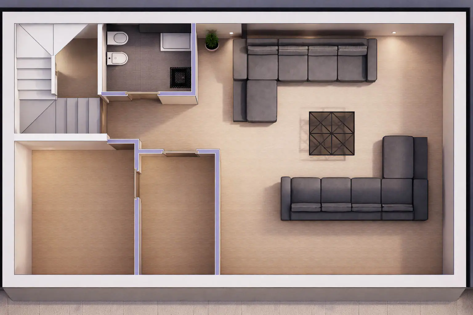 Wooden house basement