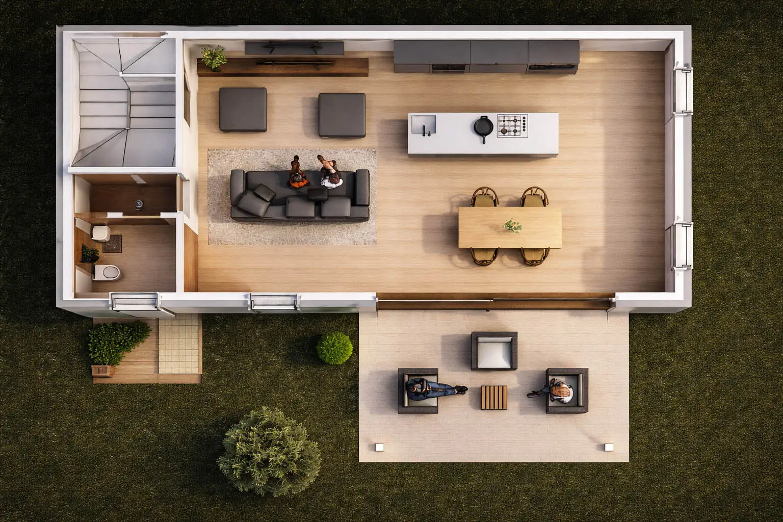 Ground floor wooden house Veneta