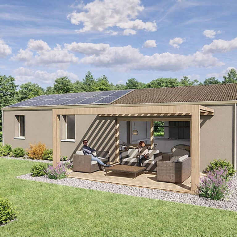 Vista-di-casa-in-legno-rettengolare-di-100-mq-con-giardino