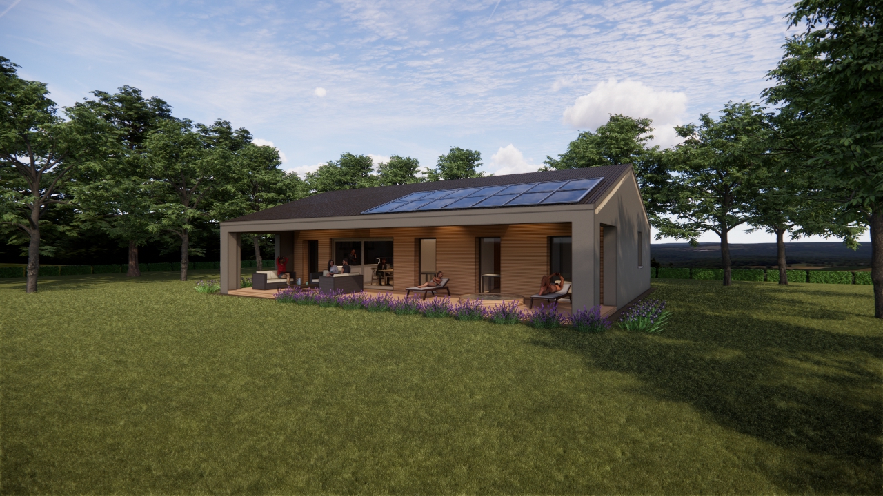 Una casa in legno immersa nel verde