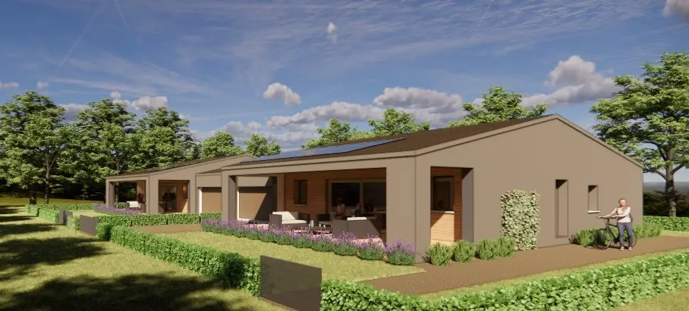 Side view of semi-detached building