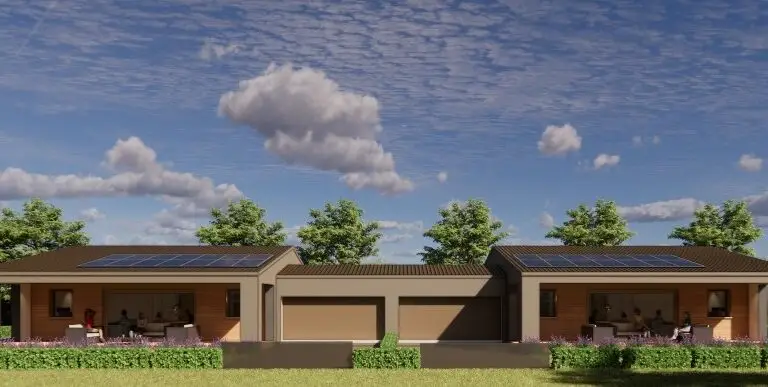 Prospetto di edificio bifamiliare