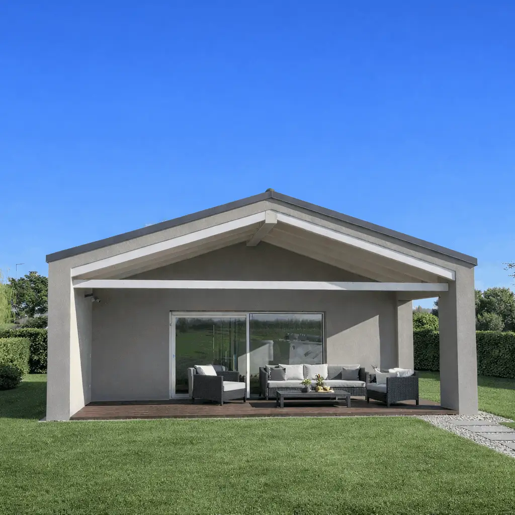 Casa ad un piano con portico