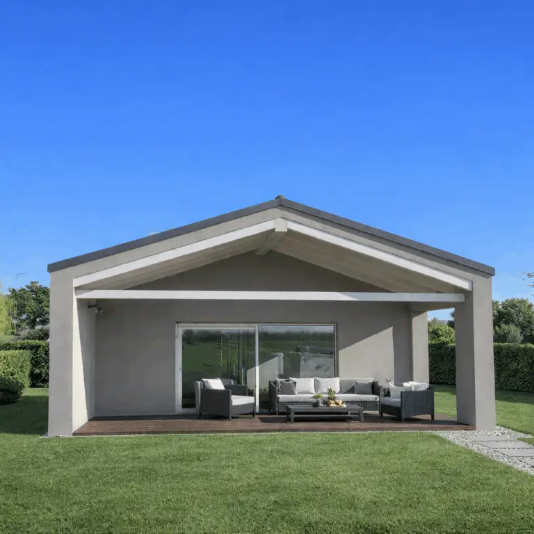 Casa ad un piano con portico