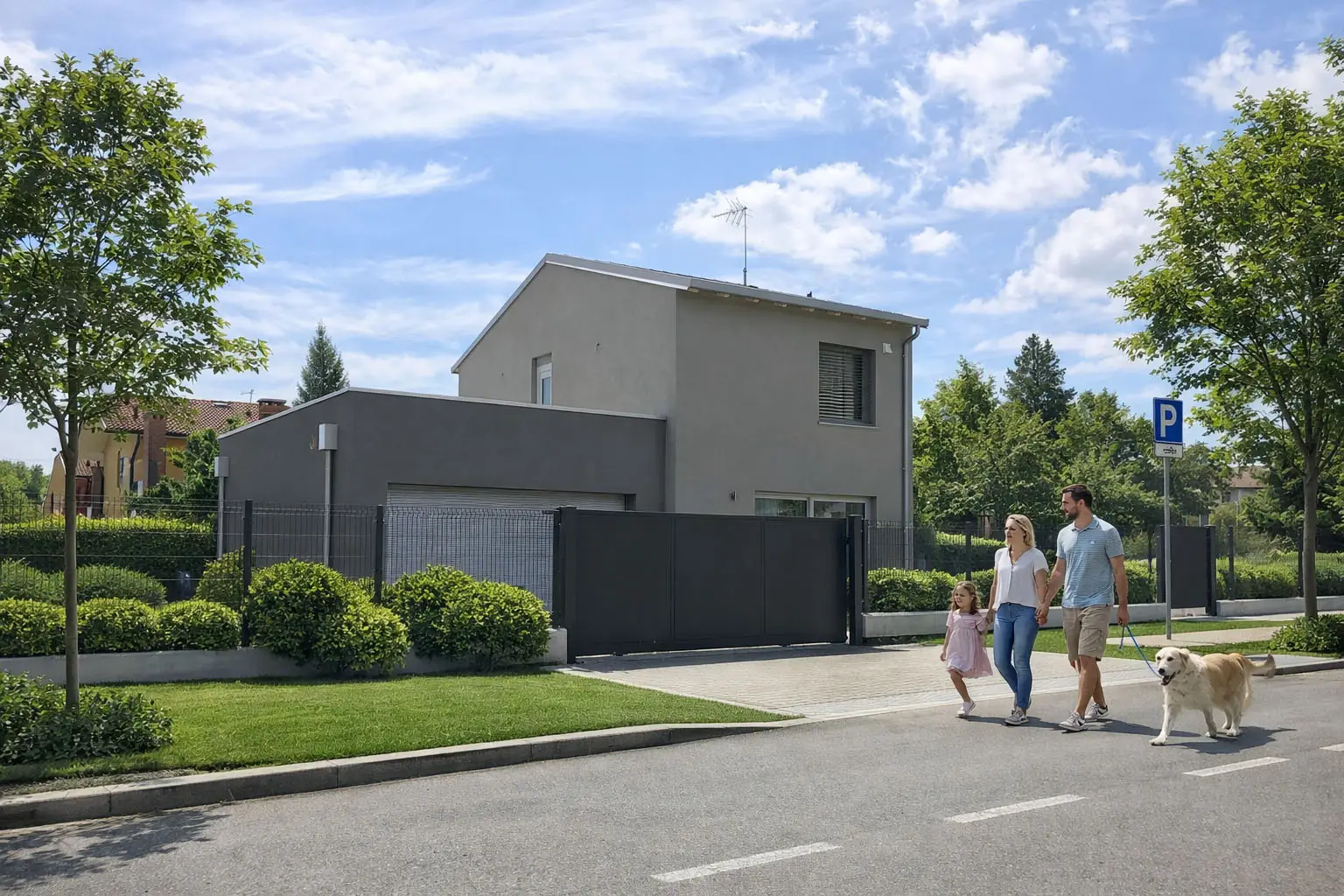 Una casa in legno a due piani