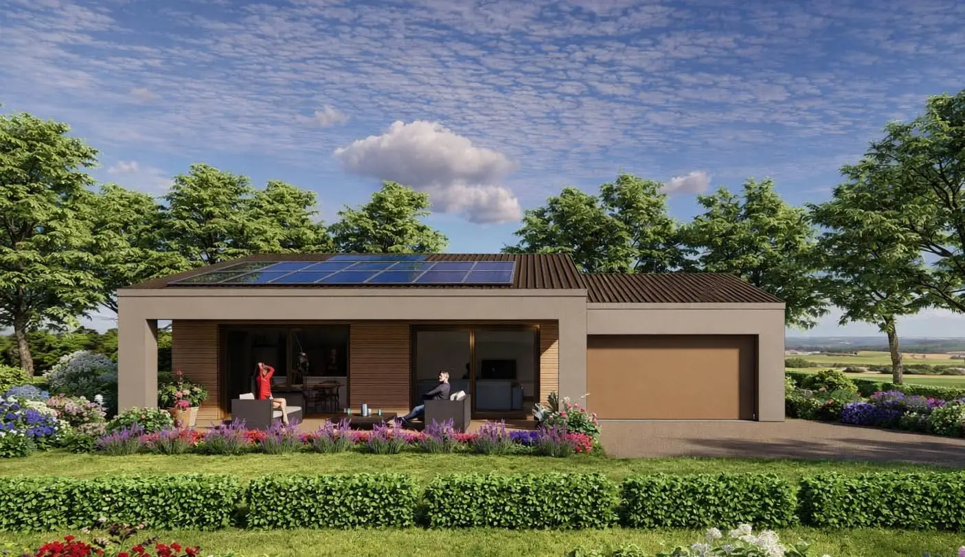 Casa in legno con fotovoltaico